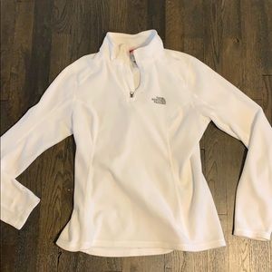 Women’s white North Face quarter zip